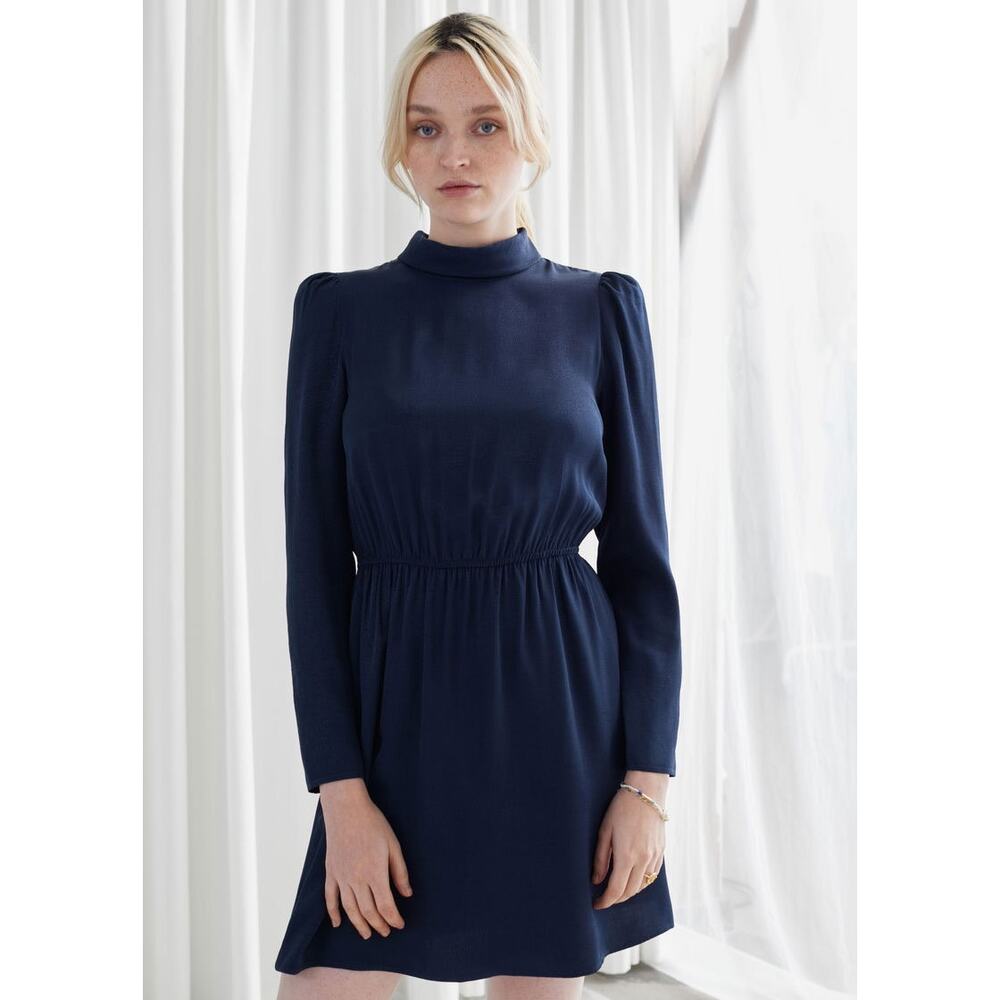 & Other Stories Mock Neck Mini Dress